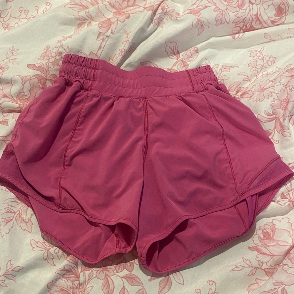 Lululemon Athletica Sonic Pink Athletic Shorts Perfect Condition NO FLAWS!!